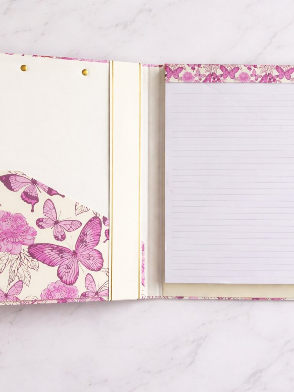 Badgley Mischka Stationery Set Clipboard Notepad Pen Floral Pink NEW